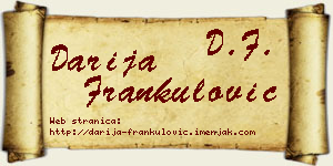 Darija Frankulović vizit kartica
